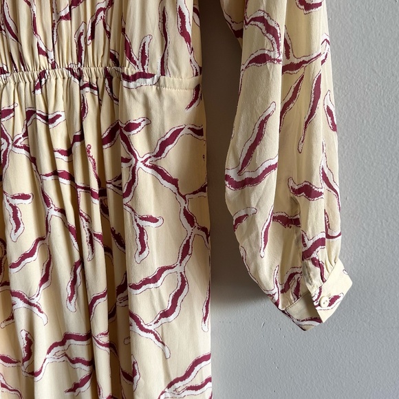 BA&SH Candice Wrap Midi Dress | Printed Crepe de Chine | Size 2 (0) | NWT - Picture 13 of 16